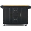 Homestyles Dolly Madison Wood Kitchen Cart in Black