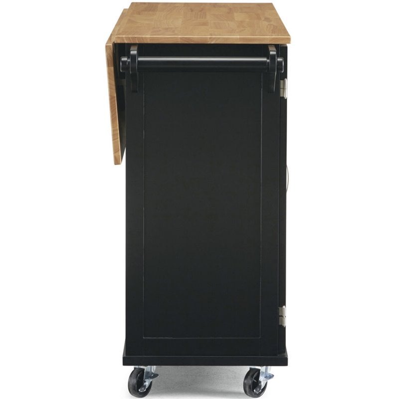 Homestyles Dolly Madison Wood Kitchen Cart in Black