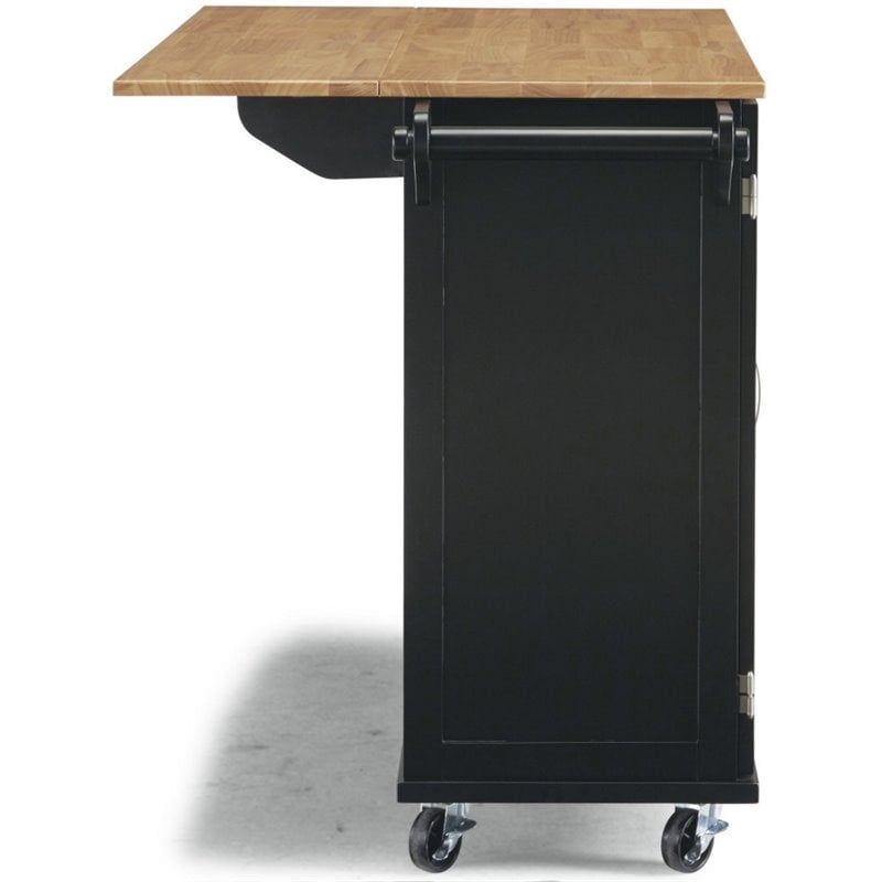 Homestyles Dolly Madison Wood Kitchen Cart in Black