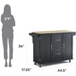 Homestyles Dolly Madison Wood Kitchen Cart in Black