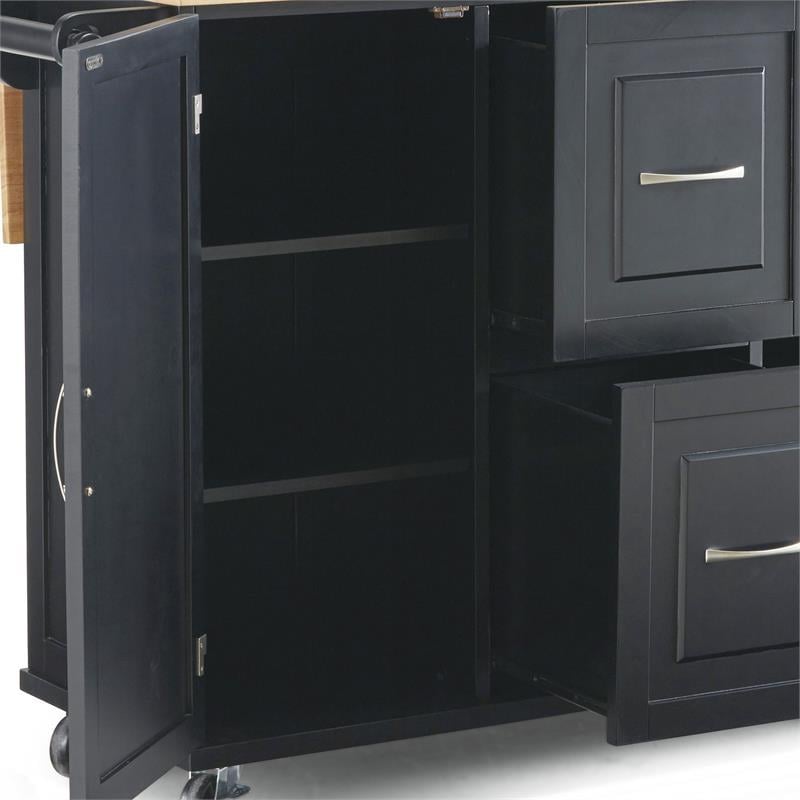 Homestyles Dolly Madison Wood Kitchen Cart in Black