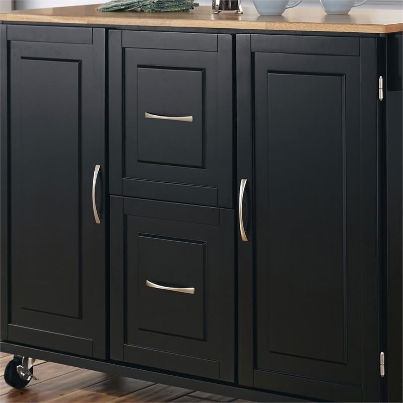 Homestyles Dolly Madison Wood Kitchen Cart in Black