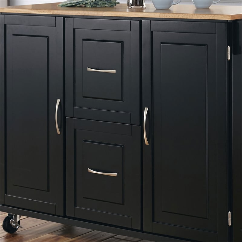 Homestyles Dolly Madison Wood Kitchen Cart in Black