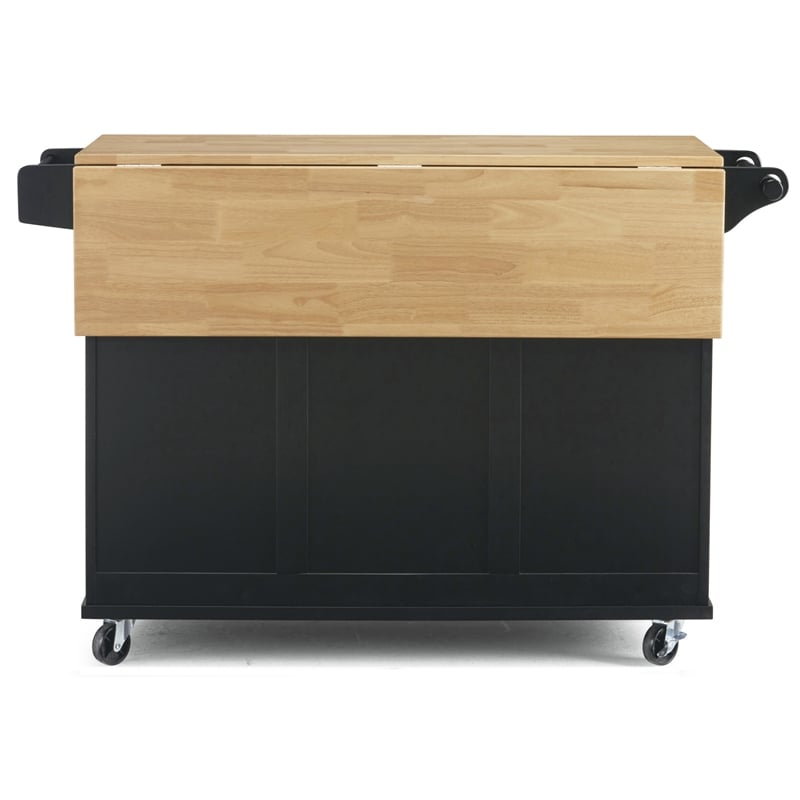 Homestyles Dolly Madison Wood Kitchen Cart in Black