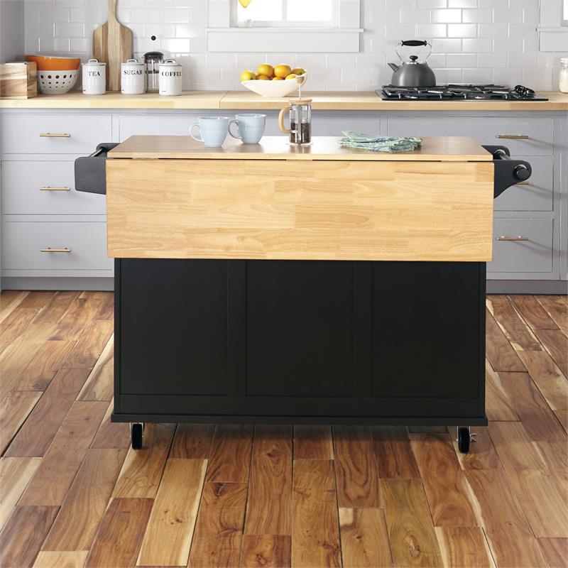 Homestyles Dolly Madison Wood Kitchen Cart in Black