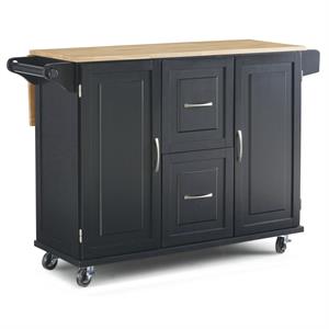 homestyles dolly madison wood kitchen cart in black