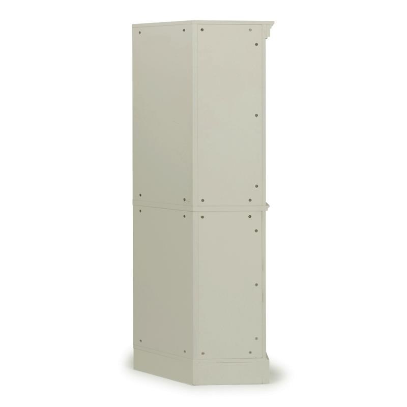 Homestyles Seaside Lodge Wood Corner China Cabinet in Off White