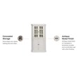 Homestyles Seaside Lodge Wood Corner China Cabinet in Off White