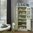 Homestyles Seaside Lodge Wood Corner China Cabinet in Off White