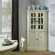 Homestyles Seaside Lodge Wood Corner China Cabinet in Off White