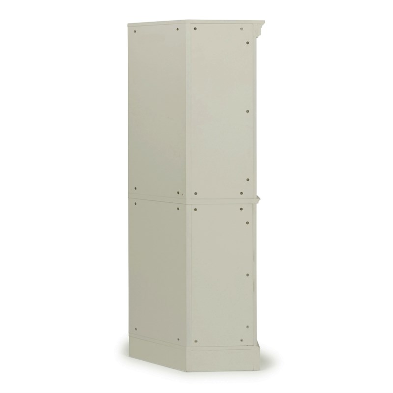 Homestyles Seaside Lodge Wood Corner China Cabinet in Off White
