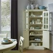 Homestyles Seaside Lodge Wood Corner China Cabinet in Off White