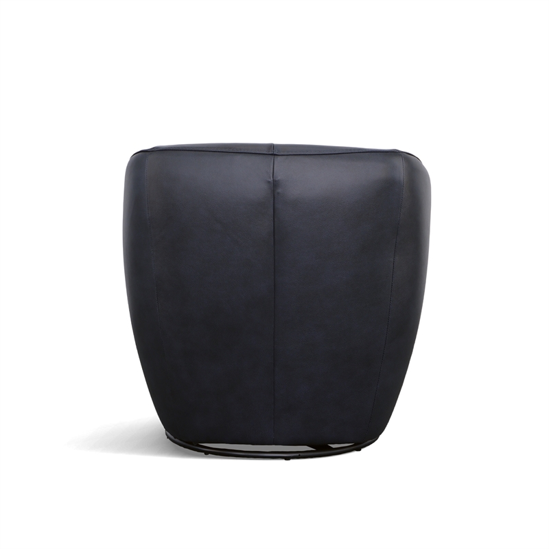 Homestyles Edwin Dark Blue Leather Swivel Chair