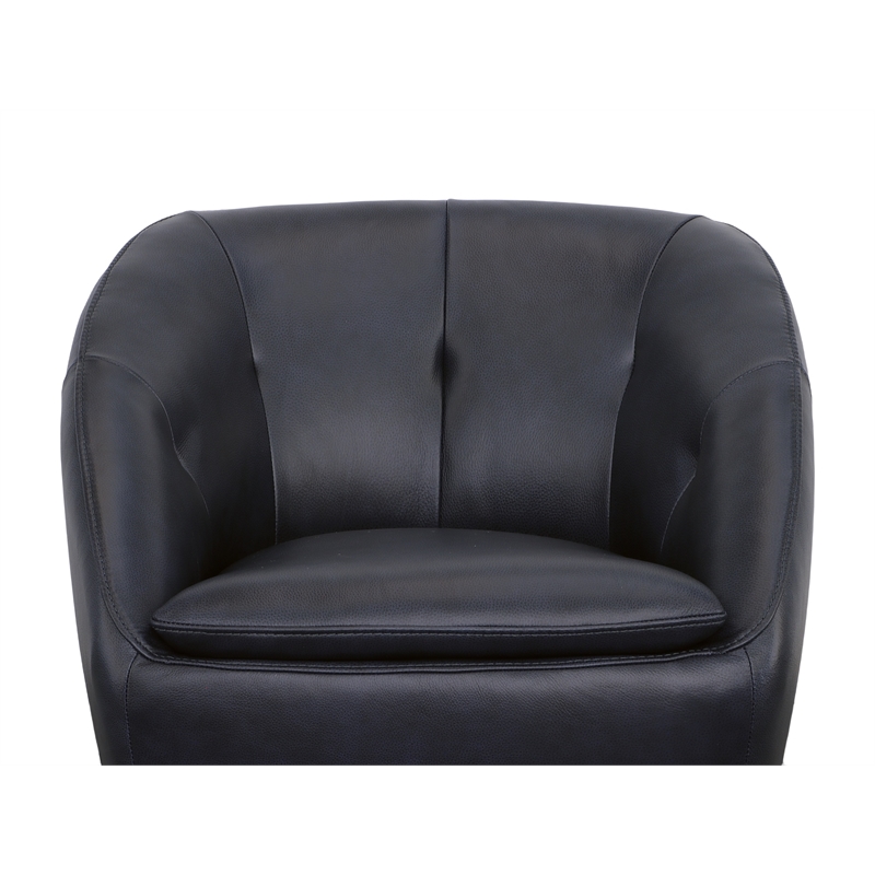 Homestyles Edwin Dark Blue Leather Swivel Chair