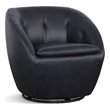 Homestyles Edwin Dark Blue Leather Swivel Chair
