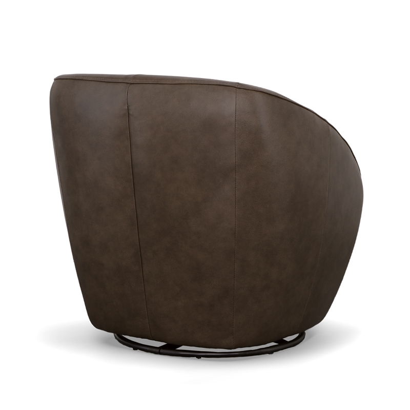Homestyles Edwin Brown Leather Swivel Chair