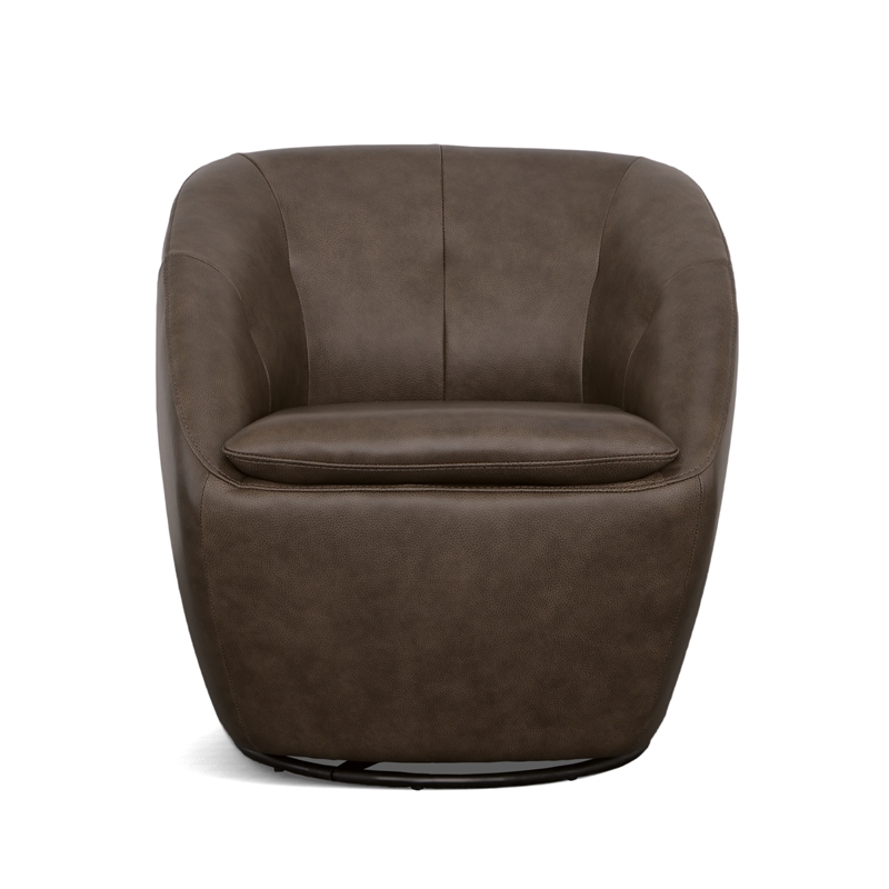 Homestyles Edwin Brown Leather Swivel Chair
