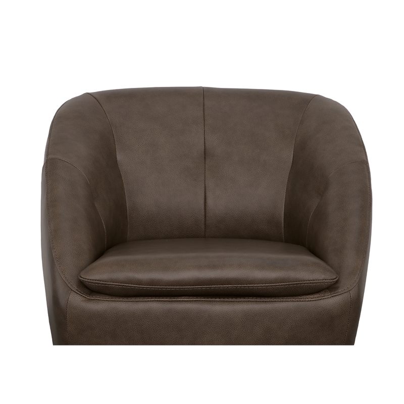 Homestyles Edwin Brown Leather Swivel Chair