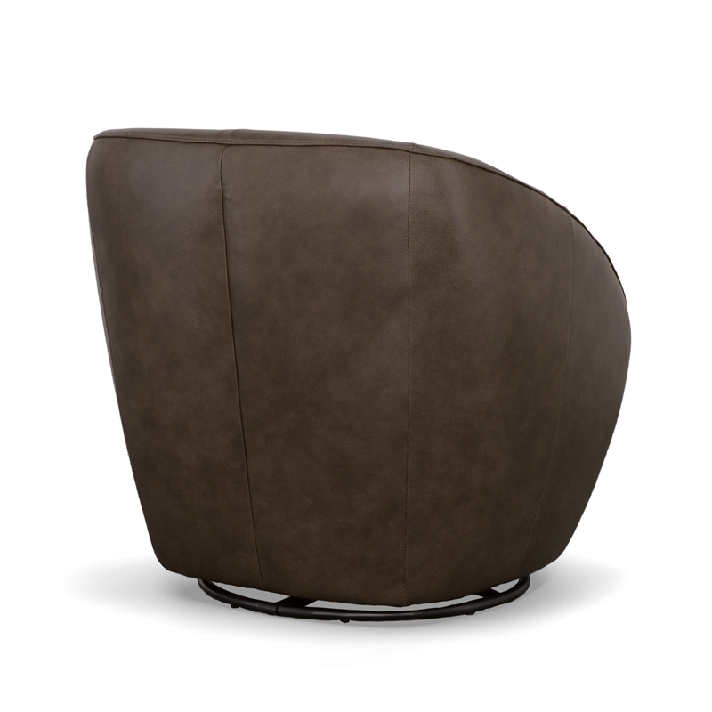 Homestyles Edwin Brown Leather Swivel Chair