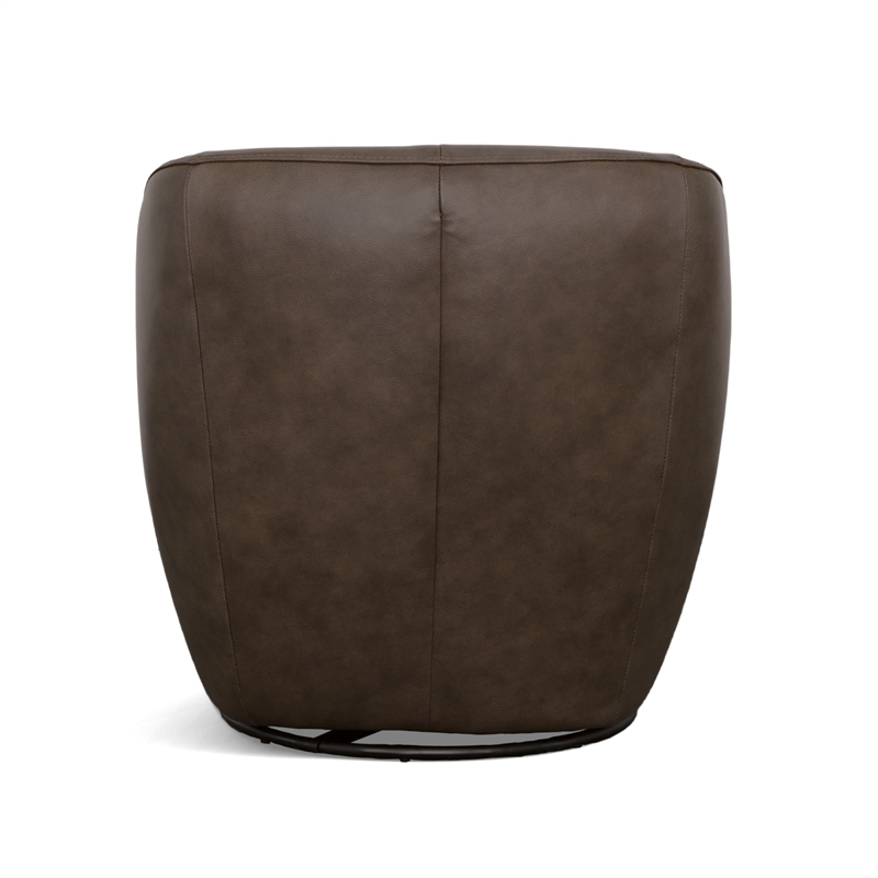 Homestyles Edwin Brown Leather Swivel Chair