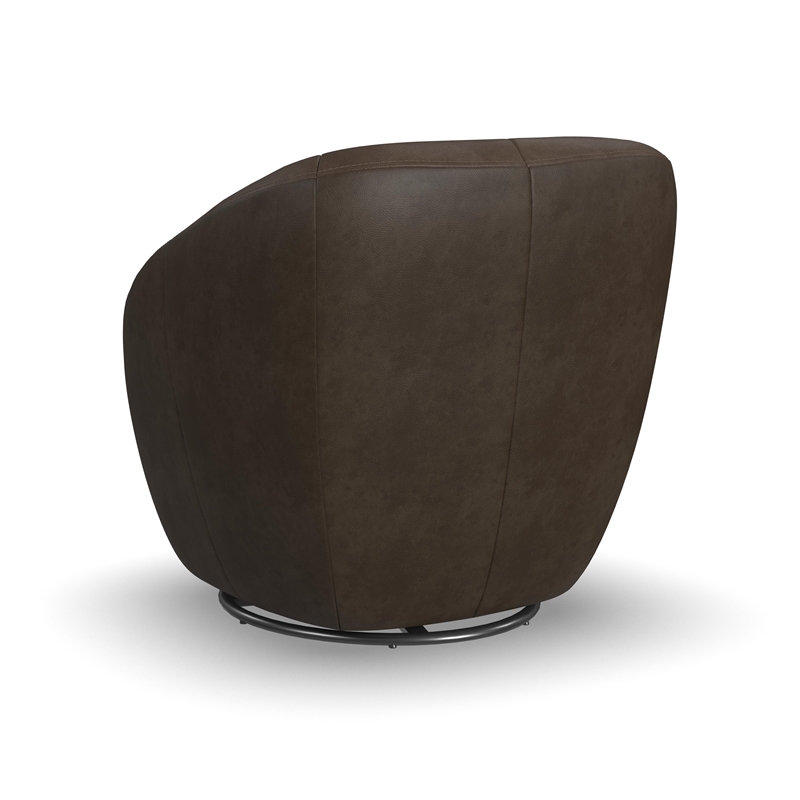 Homestyles Edwin Brown Leather Swivel Chair