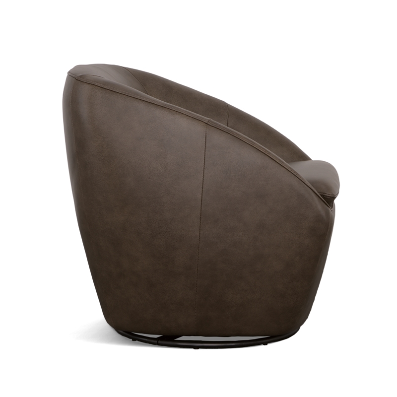 Homestyles Edwin Brown Leather Swivel Chair