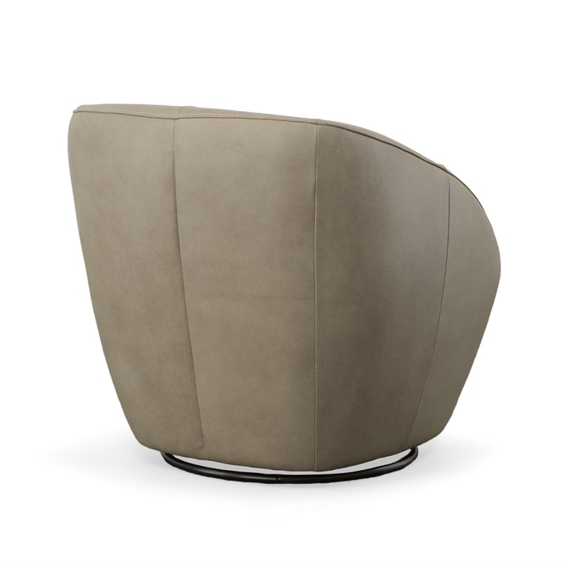 Homestyles Edwin Beige Leather Swivel Chair