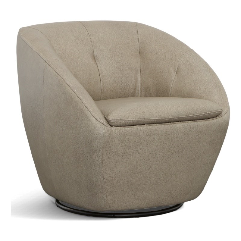 Homestyles Edwin Beige Leather Swivel Chair