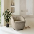 Homestyles Edwin Beige Leather Swivel Chair