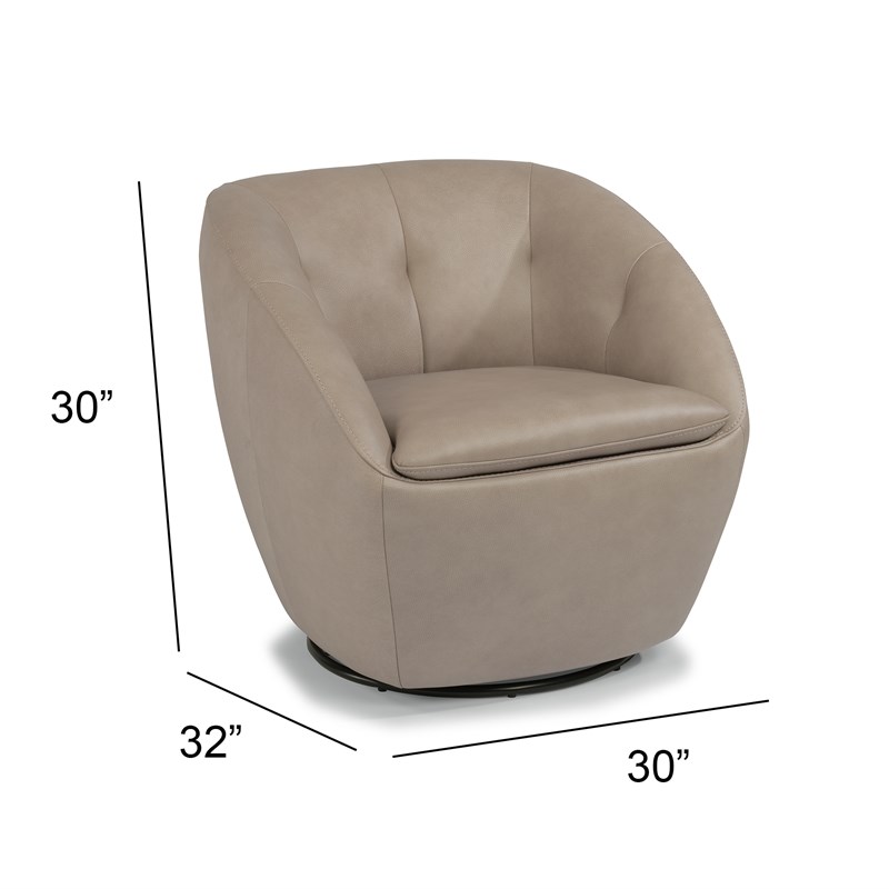 Homestyles Edwin Beige Leather Swivel Chair