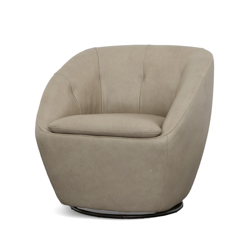 Homestyles Edwin Beige Leather Swivel Chair