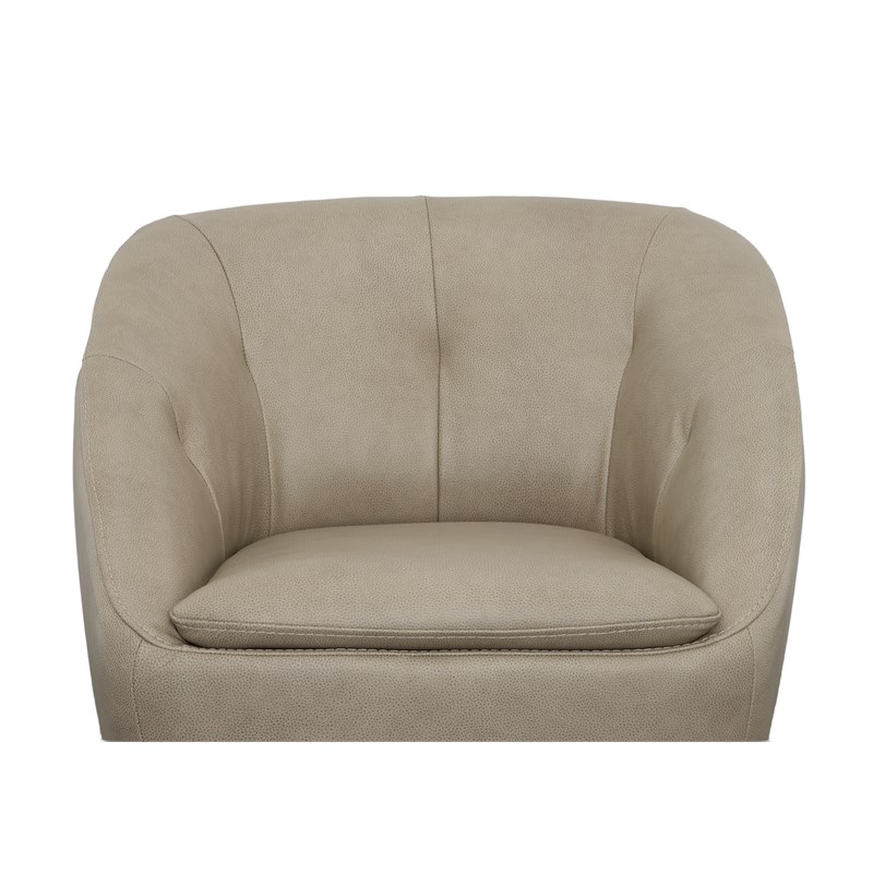 Homestyles Edwin Beige Leather Swivel Chair