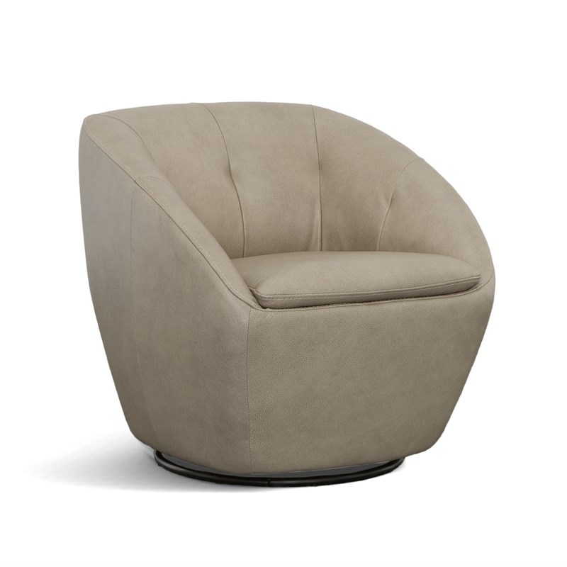 Homestyles Edwin Beige Leather Swivel Chair