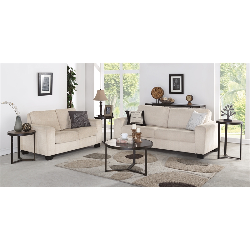 Homestyles Nicole Brown Wood Small Round Bunching Coffee Table