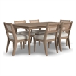 Homestyles Brentwood 7-Piece Mid-Century Wood Rectangle Dining Set in Brown