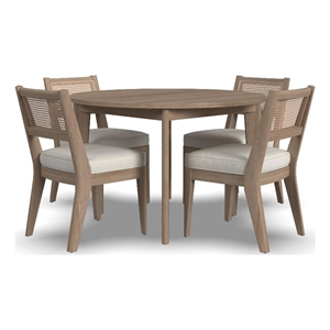 Homestyles Brentwood 5-Piece Mid-Century Wood Round Dining Set in Brown