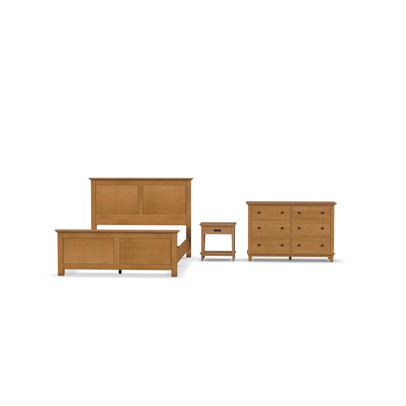 Homestyles Oak Park 3-Piece Wood Queen Bedroom Sets in Brown