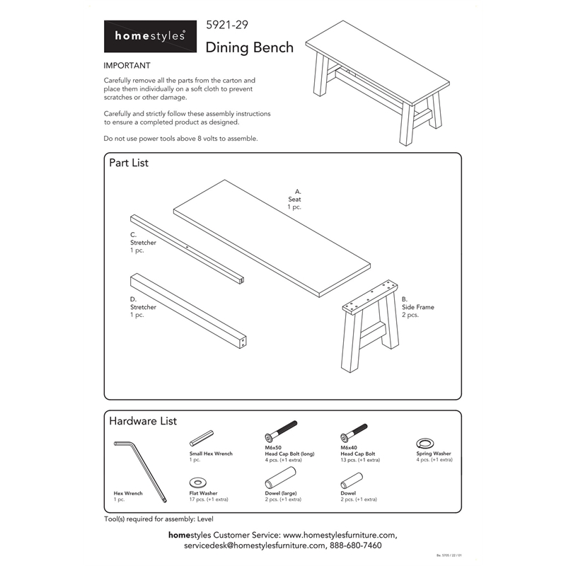Homestyles Trestle 17.5