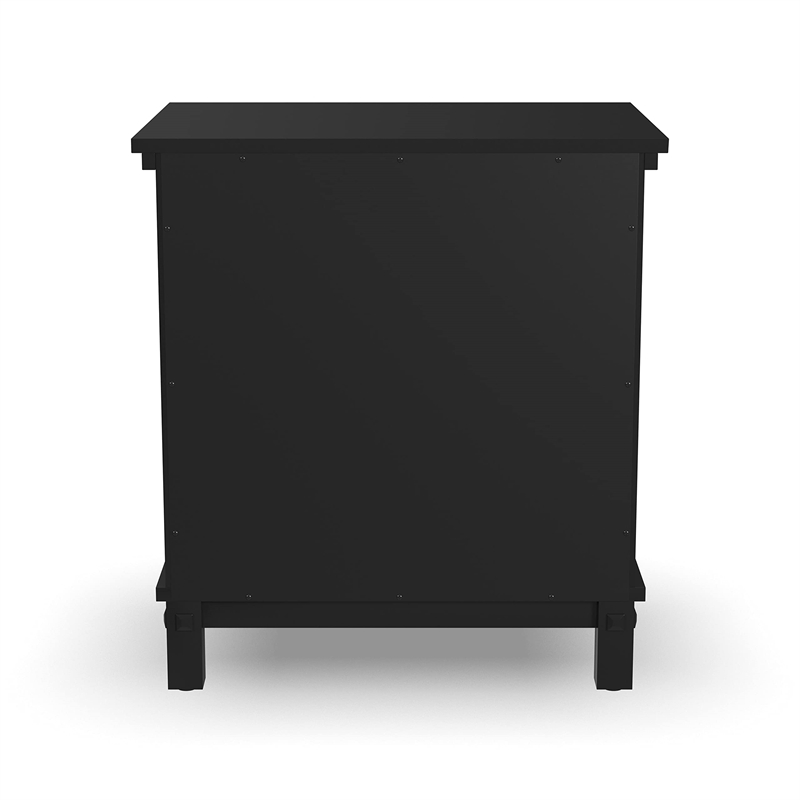 Homestyles Oak Park 1-Drawer Traditional Wood Closed Nightstand in Black