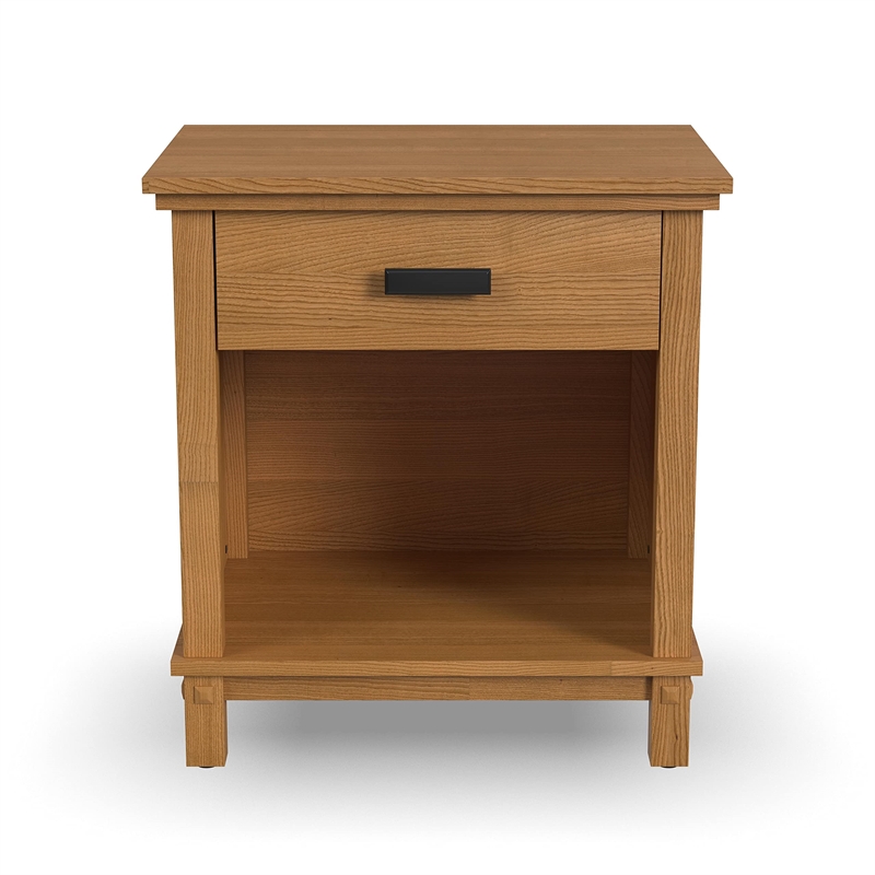 Homestyles Oak Park 1-Drawer Traditional Wood Nightstand in Brown