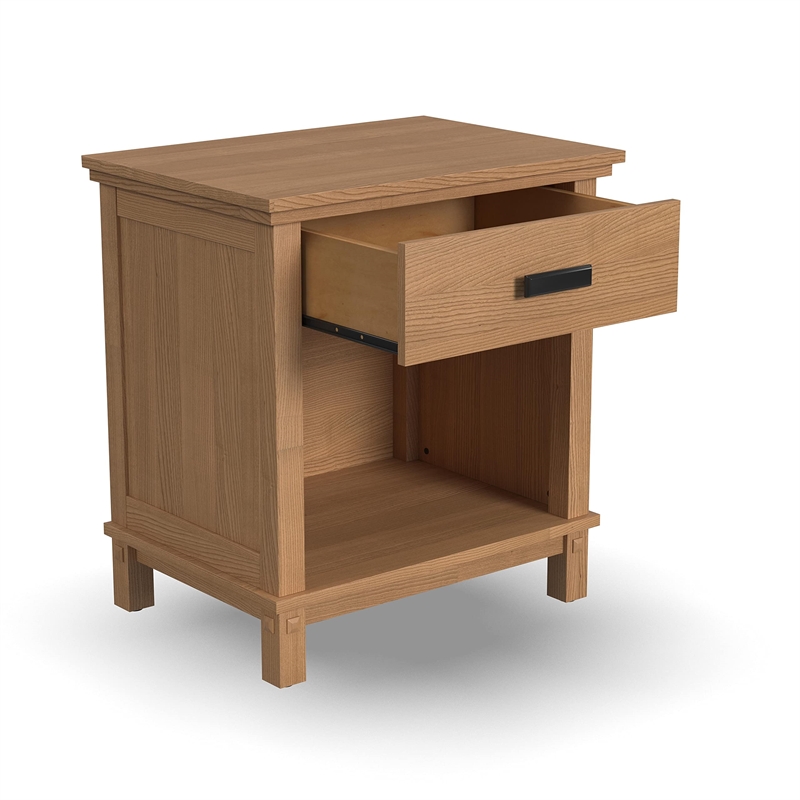 Homestyles Oak Park 1-Drawer Traditional Wood Nightstand in Brown