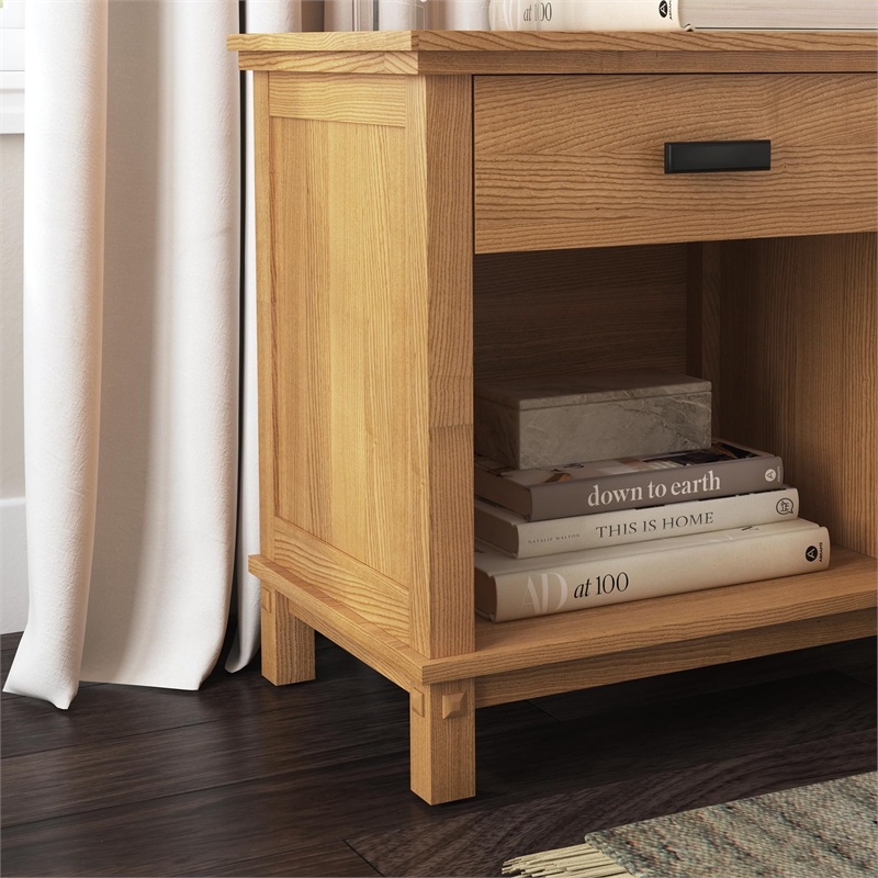 Homestyles Oak Park 1-Drawer Traditional Wood Nightstand in Brown