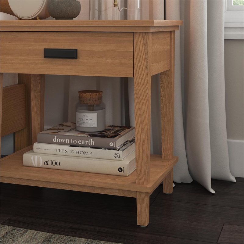 Homestyles Oak Park 1-Drawer Traditional Wood Nightstand in Brown