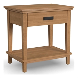 homestyles oak park 1-drawer traditional wood nightstand in brown