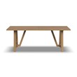 Homestyles Trestle Rectangle Farmhouse Hardwood Dining Table in Natural Oak