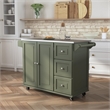 Homestyles Dolly Madison Engineered Wood Kitchen Cart in Sage Green/Nickel