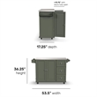 Homestyles Dolly Madison Engineered Wood Kitchen Cart in Sage Green/Nickel