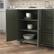 Homestyles Dolly Madison Engineered Wood Kitchen Cart in Sage Green/Nickel