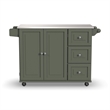 Homestyles Dolly Madison Engineered Wood Kitchen Cart in Sage Green/Nickel
