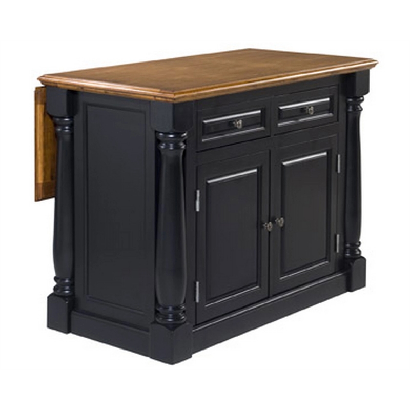 Homestyles Monarch Wood Kitchen Island in Black